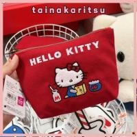 ราคา กระเป๋าเก็บของ แทนคาริซึ, กระเป๋าเครื่องสําอางความจุขนาดใหญ่เย็บปักถักร้อย, กระเป๋าใส่เหรียญคิตตี้สีแดงซิป (26320685460)