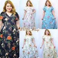 ราคา AiMiss Shop รหัส M26 เดรสยาวลายดอก แม็กซี่เดรส เสื้อผ้าสาวอวบ ชุดคนอ้วน (26420904502)