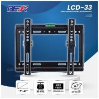 ราคา BEST LCD-33 ขาแขวนทีวีติดผนัง 17-40 นิ้ว ปรับมุมก้ม-เงยได้ (25036653400)