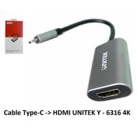 ราคา สายแปลงจากคอมพิวเตอร์พร้อมพอร์ต usb type C เป็นหน้าจอ HDMI TV 4Kx2K UNITEK Y 6316 (27950050631)