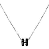 ราคา สร้อยคอพร้อมจี้ แบรนด์ Hermes Necklace รุ่น Mini Pop H Pendant in Noir สีดำอะไหล่สีเงิน ในขนาดมินิไซส์ (16642767275)
