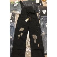 ราคา เอี๊ยมยีนส์ขายาว สีดำ แต่งขาด สวยมาก (15810700385)