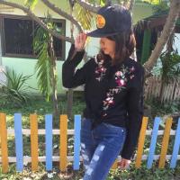 ราคา เสื้อเชิ้ต แขนยาว สีดำ ปักดอก อก 36 (4113234385)