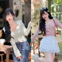 ราคา heart beat เสื้อแขนยาวคอปกกระดุมหัวใจ (26172995063)