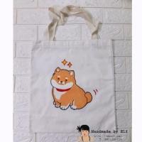 ราคา กระเป๋าผ้าดิบ เพ้นท์ลายหมาชิบะ (4814002080)