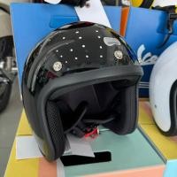 ราคา VESPA HELMET RETRO RACER หมวกกันน็อค BUM สีดำเงา ขอบสีดำด้าน (24532054129)