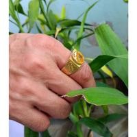 ราคา แหวนผู้ชายตัวเรือนทองเหลืองแท้ แหวนพลอยบุษราคัม แหวนนิล แหวนพลอยผู้ชาย (BR-47) (27556501668)