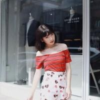ราคา TwinTwins J crew cherry เสื้อเปิดไหล่ลายทาง (1364645604)