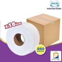 ราคา SEKURE กระดาษชำระม้วนใหญ่ กระดาษทิชชู่ ทิชชู่ ซีเคียว หนาพิเศษ 2 ชั้น ยาว 250 เมตร (จำนวน 1 ลัง 16 ม้วน) (1900476120)