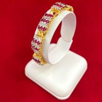 ราคา สร้อยข้อมือทองฝังพลอยทับทิมสลับเพชร ความยาว 7นิ้ว เสริมบารมี สร้อยข้อมือทอง เครื่องประดับชุดไทยประยุกต์ ทองไมครอน ทองชุบ (11214121357)