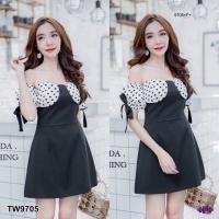 ราคา Dress เดรสเกาะอก เปิดไหล่ แขนตกตุ๊กตา เนื้อผ้าซาร่า (2379813028)