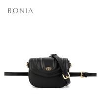 ราคา Bonia Black Karah Belted Bag กระเป๋าคาดเอว (43608793891)