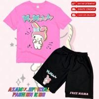 ราคา My Melody Sanrio กางเกงขาสั้นเด็กชุดเสื้อยืดชื่อฟรี / ชุดเสื้อยืดกางเกงขาสั้นเด็ก My Melody Kuromi (24542089114)