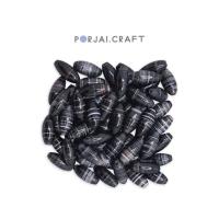 ราคา Black Tibetan Agate Oval Beads ลูกปัดทิเบตอาเกต 20mm (21178013113)