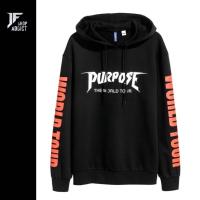 ราคา H*M Purpose Tour Black Justin Bieber Hoodie Full Label + Wash Tag (4482714568)