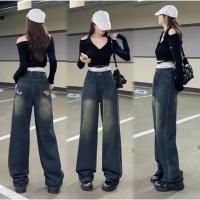 ราคา A sheep_shop กางเกงยีนส์ขายาวเอวสูงทรงกระบอก แต่งขาดขอบเอวและกระเป๋าด้านหลัง วินเทจ แนวสวยสุดฮิตวัยรุ่นมากๆ (27306043220)