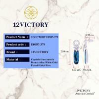 ราคา 12VICTORY E0987-379G ต่างหูแฟชั่นเครื่องประดับผู้หญิง ประดับคริสตัลนำเข้าจากประเทศออสเตรีย (26965538202)