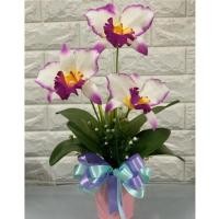 ราคา แจกันกล้วยไม้ แคทลียา เหมือนจริงมาก เรียบ หรูดูดี เป็นดอกไม้ประดิษฐ์ สูงประมาณ 30 ชม กว้าง 20 ชม. (7714975201)