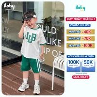 ราคา ไอบานี่ ชุดกีฬาเด็ก ชุดเซ็ต ชุดสไตล์สปอร์ตสไตล์สปอร์ตผ้าคอตตอนสุดเท่ [3045] (26685828303)