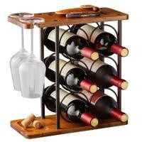 ราคา ชั้นวางขวดไวน์ 6ขวด ตู้เก็บขวดไวน์ เคาน์เตอร์ไม้ชนบทชั้นวางไวน์ 6 ขวด ชั้นวาง (25211858409)