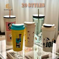 ราคา Starbucks Cup สุดฮอต น่ารัก Hello Kitty Snoopy Miffy Collaborates with Cold Insulation Stainless Steel Cup Decorative Desktop Office Milk Coffee Cup (43056849218)