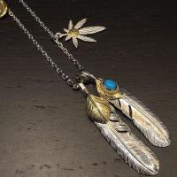 ราคา 925 เงินสเตอร์ลิง 'カ Seiko Handmade สร้อยคอขนนกใบเมเปิ้ล จี้ Unisex (26672989642)