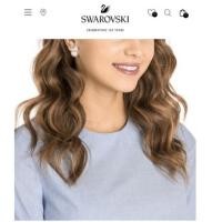 ราคา ต่างหู swarovski รูปหงส์ แป้นมุกสีขาว Iconic swan stud earring pierced (5477167822)