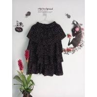 ราคา ส่งต่อ กระโปรง มือ 1 ซักเก็บ สีดำลายจุด แต่งระบายชั้นๆ (10785463190)