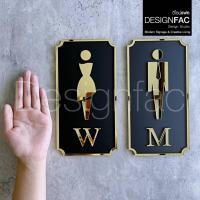 ราคา ป้ายห้องน้ำชายหญิงเรียบหรู ป้ายติดหน้าห้องน้ำ ป้ายห้องน้ำอะคริลิค สไตล์โมเดิร์น หรูหรา,Designfac (26758246836)