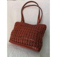 ราคา กระเป๋า ทรง Shopping หนังแท้สานทั้งใบ สีน้ำตาล (มือสอง) (23119691153)