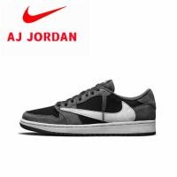 ราคา Travis Scott x Air Jordan 1 Low OG BlackPhantom Trend Retro รองเท้าบาสเก็ตบอลBlack Grey Barb (23750640921)