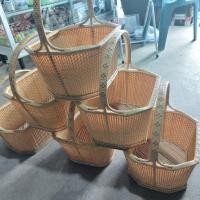 ราคา ตระกร้าหวาย ตระกร้าใบใหญ่ ตระกร้าไปวัด ตระกร้า ตะกร้าหวายไม้ไผ่ธรรมชาติทรงรีหลี่ยม (23105445261)