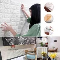 ราคา วอลเปเปอร์ติดผนัง 3 มิติ ลายกำแพงอิฐ สีขาว มีกาวในตัว ตกแต่งห้อง Wallpaper 3D pd99 (4651271627)
