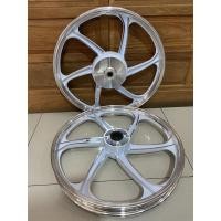 ราคา (ลดราคาพิเศษเหลือเพียงไม่กี่คู่‼️)ล้อแม็กYAMAHA (MIO/FINO/NOUVO/TTX) สีขาวปัดขอบ17นิ้ว (9818479360)