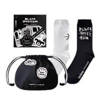 ราคา ROMAND Black Spectrum Pouch, Socks & Sticker Set 3ites [ROMAND x INAPSQUARE BLACK] (40707098363)