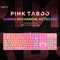 ราคา คีย์บอร์ด บลูสวิทช์ MECHANICAL HAVIT GAMENOTE (KB871L) RGB PINK BLUE SWITCH (29632902071)