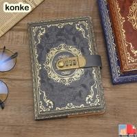 ราคา KONKE Combination Lock a5 Journal Notebook, มีตัวล็อคไม่ง่ายที่จะเสียหายหนัง PU, แบบพกพา Leathe Retro สไตล์กระดาษหนา a5 Retro รหัสผ่านหนังสือนักเรียน (25345062577)