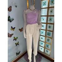 ราคา 1ชุดเซ็ทเสื้อครอปไหมพรมสีม่วงไหล่เดียวแขนกุด+กางเกงขายาวสีขาว แต่งเชือกผูกเอว เอวยางยืดใหญ่ เนื้อผ้าดี ยืดได้ (25759640589)