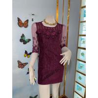 ราคา งาน H T T เดรสสีม่วงแขนสั้น ปักดิ้นเงินวิ้งๆในเนื้อผ้าทั้งชุด แขน+ไหล่ซีทรูปักลายนูนดอกไม้สวยๆ อกปักดอกไม้ปักประดับเพชร (22127050405)