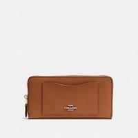 ราคา ACCORDION ZIP WALLET IN CROSSGRAIN LEATHER COACH F54007 IMITATION GOLD/saddle (948893942)