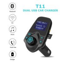 ราคา Dual USB Car Charger T11 2.1A แฮนด์ฟรีบลูทูธเครื่องส่งสัญญาณ FM เครื่องเล่น MP3 1.44 หน้าจอ LCD (6482867000)