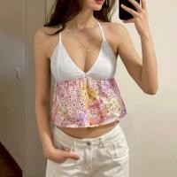 ราคา Crop TC2565 เสื้อสายเดี่ยว คล้องคอ ผูกหลัง คอวี (43901279671)