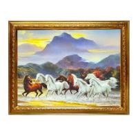 ราคา กรอบรูปขอบทองพร้อมภาพมงคล ม้าแปดตัว วิ่งหันหน้าไปทางซ้ายม้าม่วง ภาพมงคล เสริมฮวงจุ้ย (42100942057)