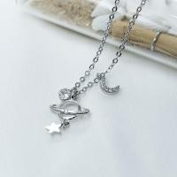 ราคา สร้อยคอเงินแท้92.5% พร้อมส่งสร้อยคอจี้ดาวเคราะห์พระจันทร์ สร้อยคอเงินแท้92.5% (9214762871)