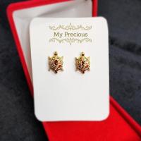 ราคา ต่างหูเต่าทองฝังพลอยนพเก้าเทียม (4651164766)