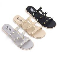ราคา รองเท้าแตะแบบสวม แต่งหมุดแบบตอก สไตล์ Valentino (+ 1ไซส์จากปกติ) รุ่น FL-65 (576059871)