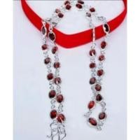 ราคา สร้อยคอเงินแท้925พลอยโกเมนcz,ยาว24นิ้ว (41855911576)