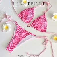 ราคา [พร้อมส่ง] heartbeat bikiniชุดว่ายน้ำ ทูพีช บิกินี่ ลายหัวใจสีชมพู (25225641011)