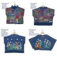 ราคา สินค้าใหม่ มือหนึ่ง เสื้อพื้นเมือง เสื้อผ้าฝ้ายชินมัยและผ้าเกล็ดเต่าย้อมม่อฮ่อมฟอกสโตน ปักมือ ด้วยไหมประดิษฐ์ (25920282291)