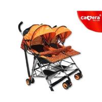ราคา รถเข็นเด็กแฝด ก้านร่ม camera สีส้ม (3900286666)